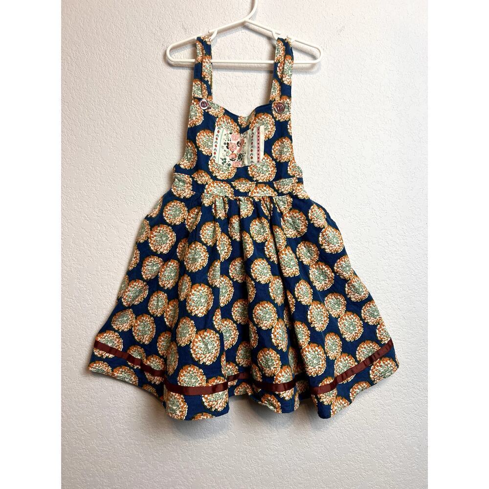 Wildflowers Girls Floral Corduroy Pinafore Jumper Dress Size 6 - Picture 1 of 9